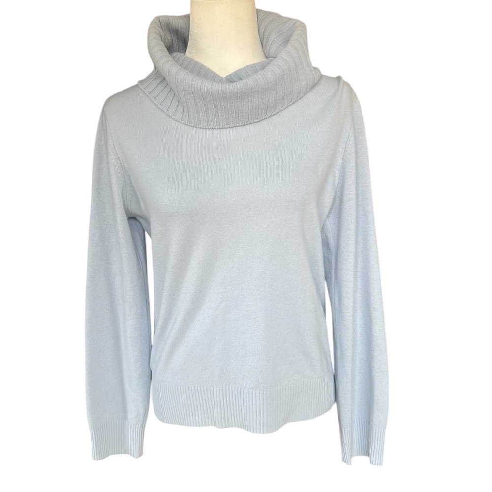 United colors of Benetton light blue cowl turtleneck sweater made in Italy